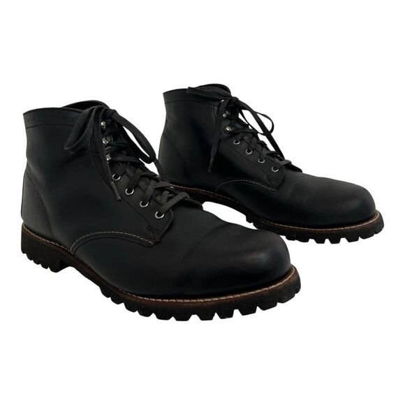 Wolverine 1000 Mile Boots Size 14 Black Leather Vibram Sole Goodyear Welt USA - Picture 1 of 9